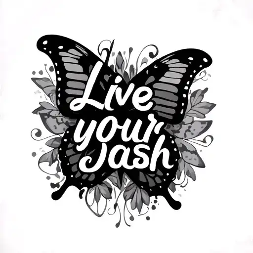 "Live your dash" butterfly tattoo design idea