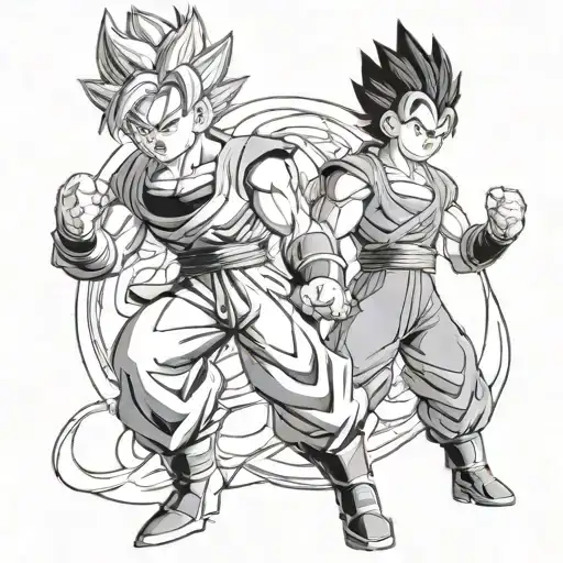 gohan and cell perfect form dbz tattoo design idea