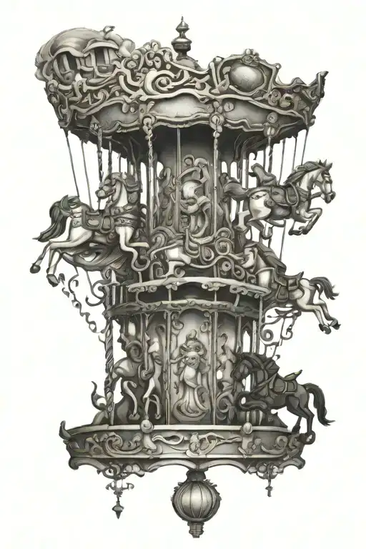 the carousel never stops turning tattoo design idea