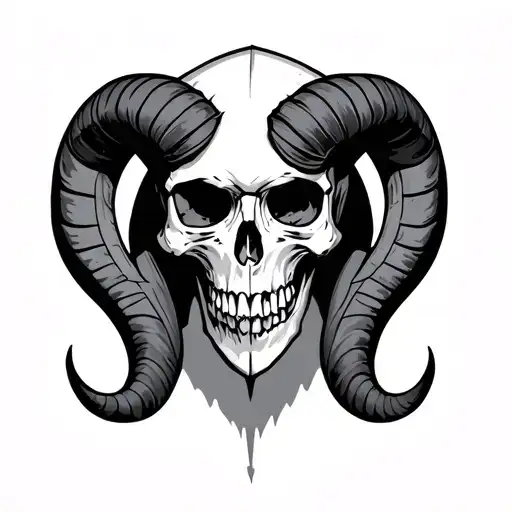 Aries Skull tattoo design idea