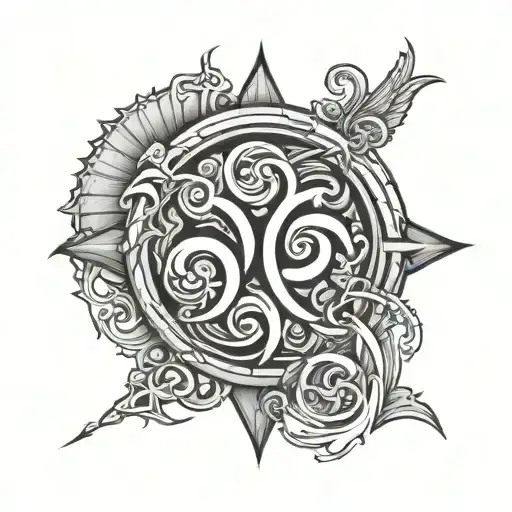 father an son symbol combined tattoo design idea