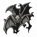 Hanging Bat tattoo design idea