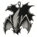 Hanging Bat tattoo design idea
