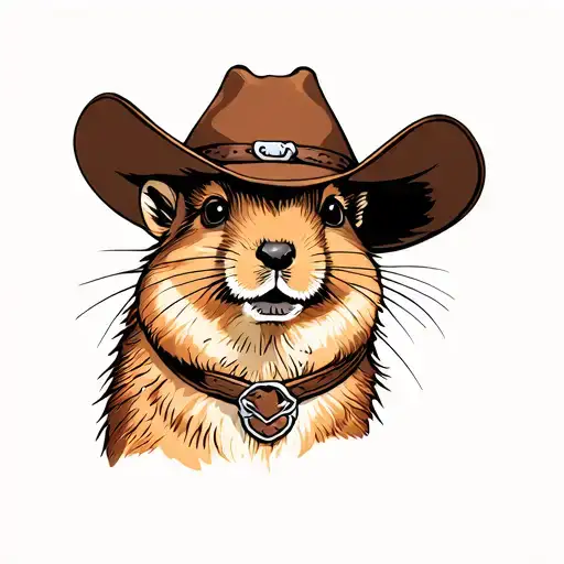 texas, prarie dog, cowboy hat tattoo design idea