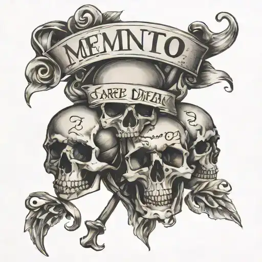 Memento mori et Carpe diem writing tattoo design idea