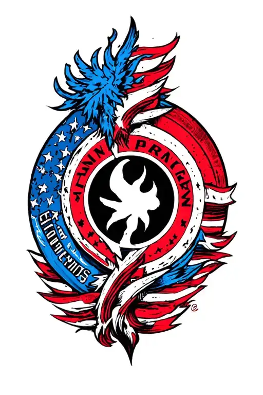 Linkin park logo colored tattoo design idea