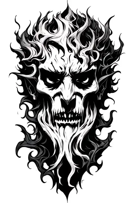 I simply want the god of shadows, Erebus. In black and white tattoo design idea