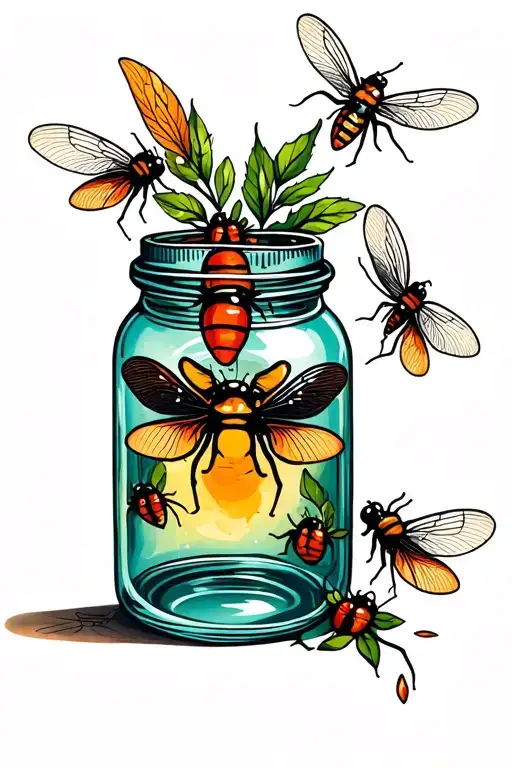 jar of flies tattoo design idea
