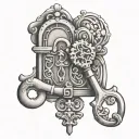Lock And Key Couple tattoo design idea