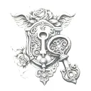 Lock And Key Couple tattoo design idea