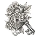 Lock And Key Couple tattoo design idea