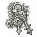 Lock And Key Couple tattoo design idea