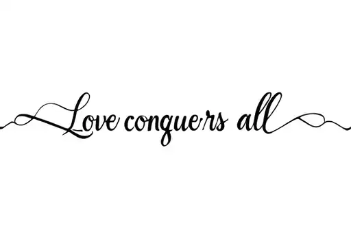 "Love conquers all" tattoo design idea
