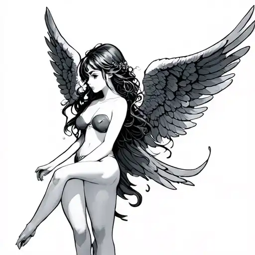 Anime Angel tattoo design idea