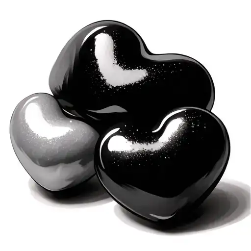 4 candy hearts in a pile tattoo design idea