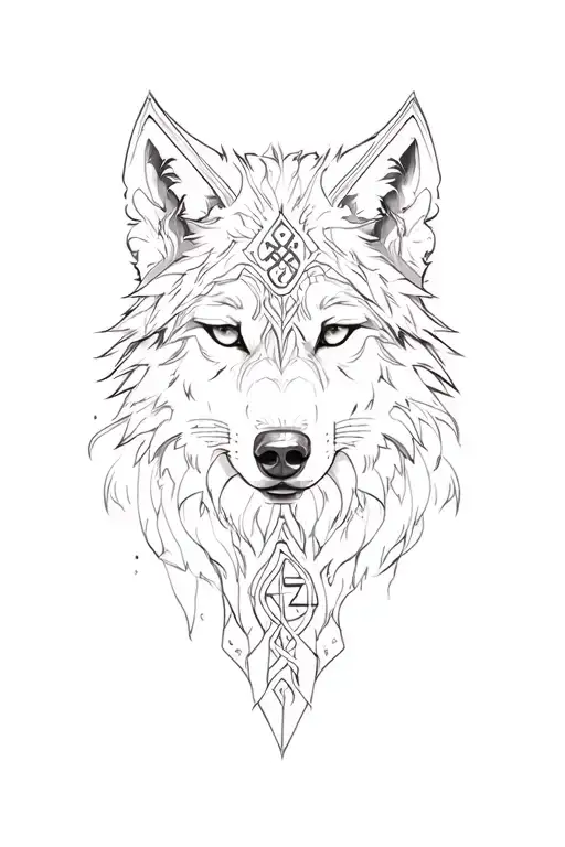 wolf viking runes Elsa ines tattoo design idea