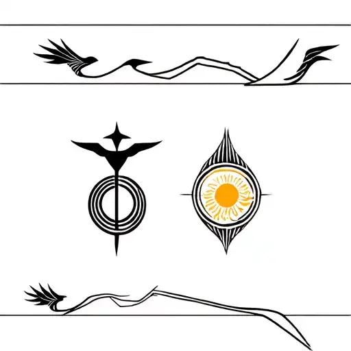 3 symbols for Ecuador, that involve its main symbols. The condor warrior, the Sun deity, and three wind warrior tattoo design idea