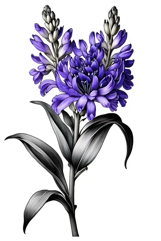 purple hyacinth flower tattoo tattoo design idea