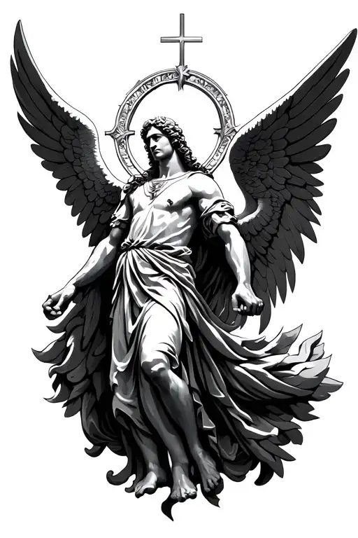 saint michael arch angel tattoo design idea