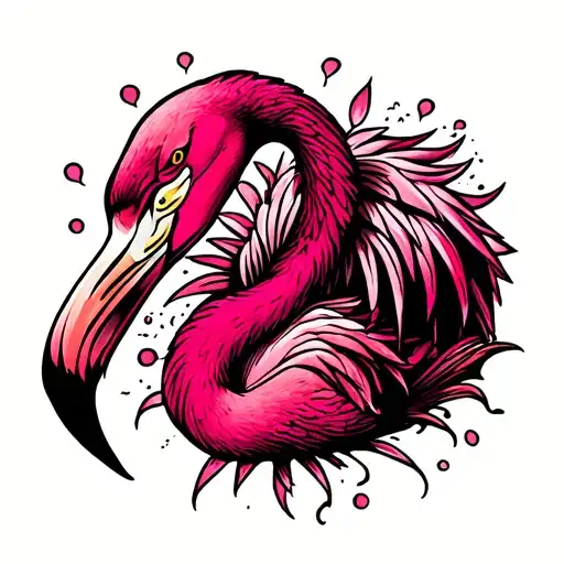 Flamingo losing it's pink tattoo design idea