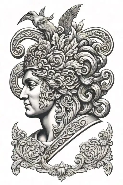 greek mythology elbow tattoo design idea