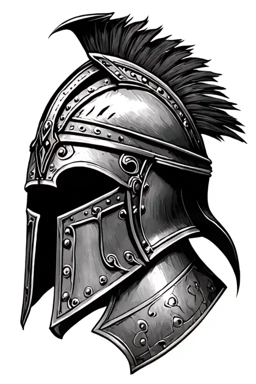 gladiator helmet tattoo design idea