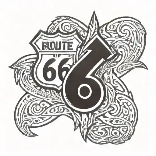route 66 sign tattoo design idea