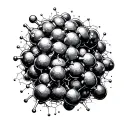 Adrenaline molecule merging into dopamine molecule, fine line tattoo style, minimal tattoo design idea