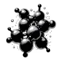 Adrenaline molecule merging into dopamine molecule, fine line tattoo style, minimal tattoo design idea