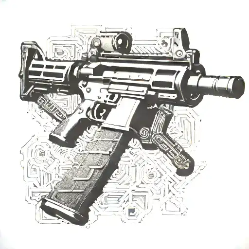 AR 15 Rifle tattoo design idea
