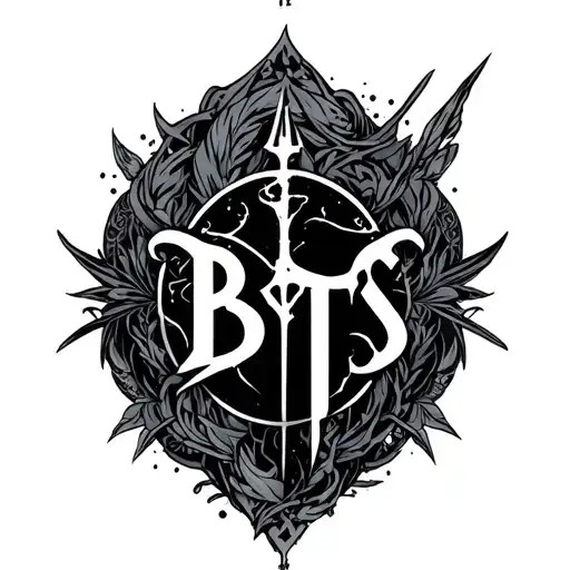 BTS logo with shadowhunter surrounded tattoo design idea