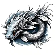 Dragon Koi Fish tattoo design idea