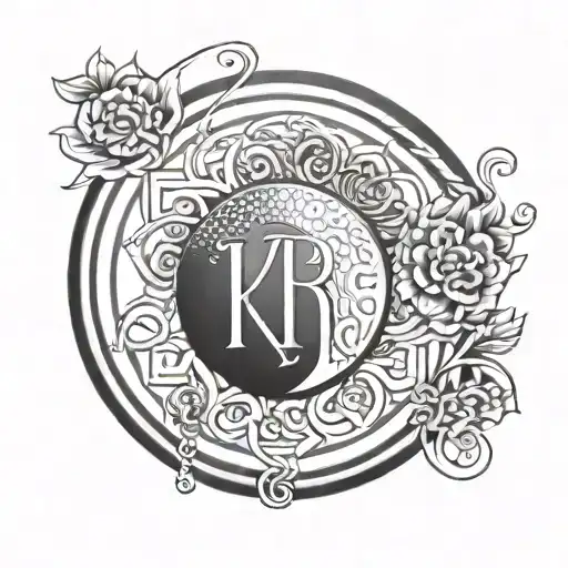 KARMA CIRCLE WITH INITIALS tattoo design idea