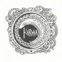 KARMA CIRCLE WITH INITIALS tattoo design idea
