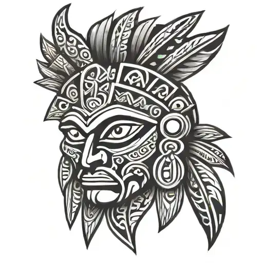 Aztec tribal tattoo design idea