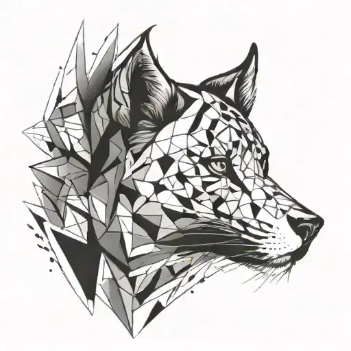 BLACK AND WHITE STENCIL tattoo design idea