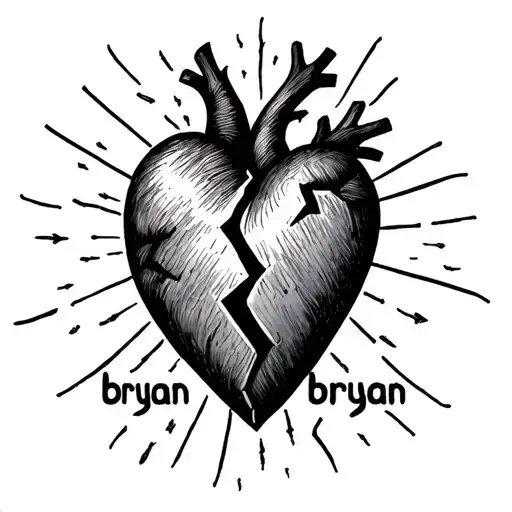 "bryan" "bryan" Broken Heart tattoo design idea