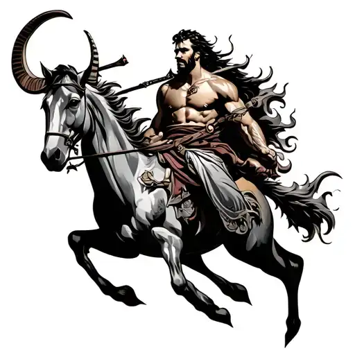 Sagittarius male fire tattoo design idea