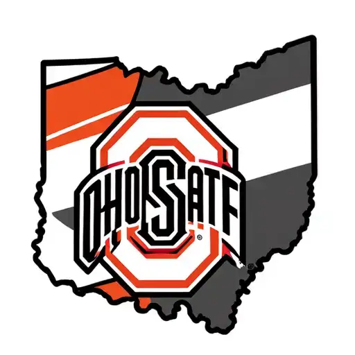 logos of Ohio state buckeyes and Cleveland browns inside the outline of ohio tattoo design idea