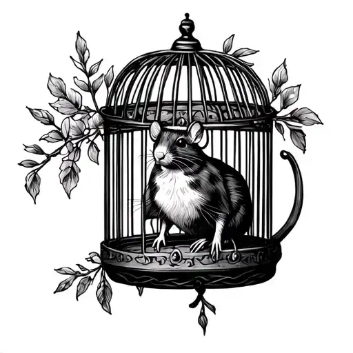 rat in a bird cage tattoo tattoo design idea
