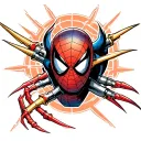 cyclops from x men, spider man, and wolverine claws extended tattoo design idea