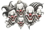 Three Evil Clowns tattoo design idea