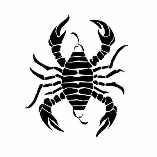 Minimalist black tattoo design of Scorpio and Gemini combined tattoo design idea