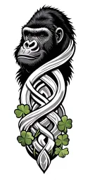 Celtic knotwork design incorporating gorilla and shamrock  tattoo design idea