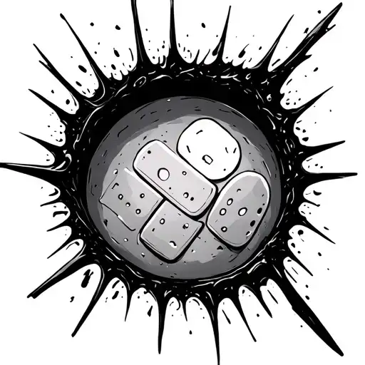 Bullet Hole and band aid tattoo design idea