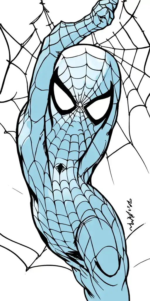 spiderman shooting webs tattoo design idea
