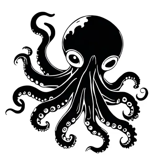 cute octopus tattoo design idea
