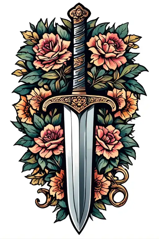 Sicilian sword tattoo design idea
