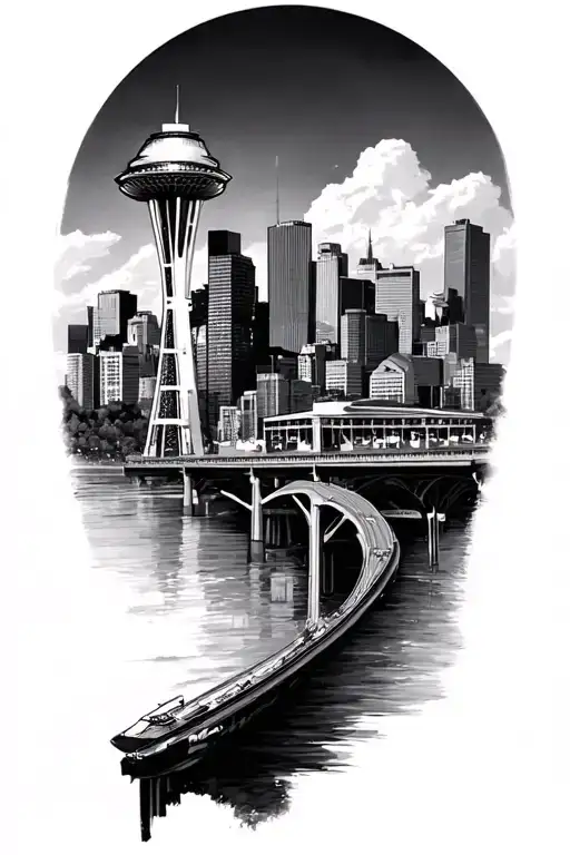 seattle skyline tattoo design idea