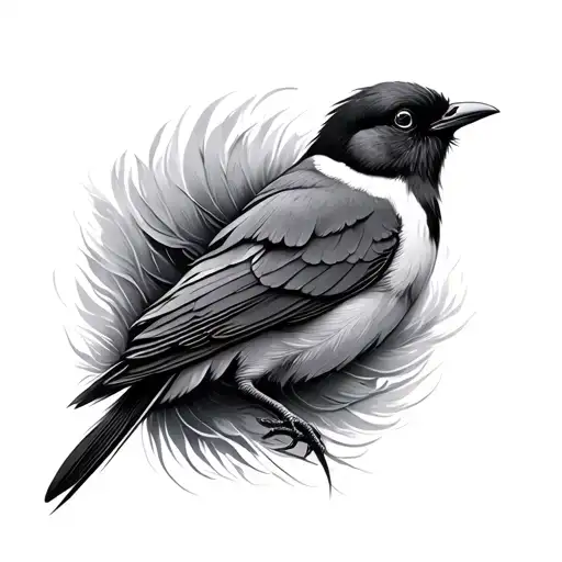 Feather becomes birds tattoo design idea